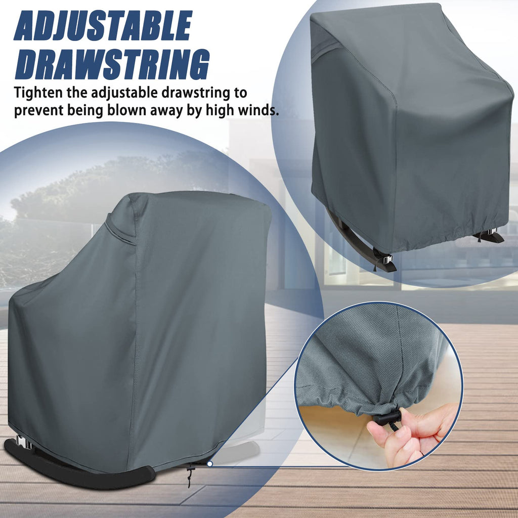 Outdoor Rocking Chair Cover, Waterproof Weather Resistant Patio Chair Cover
