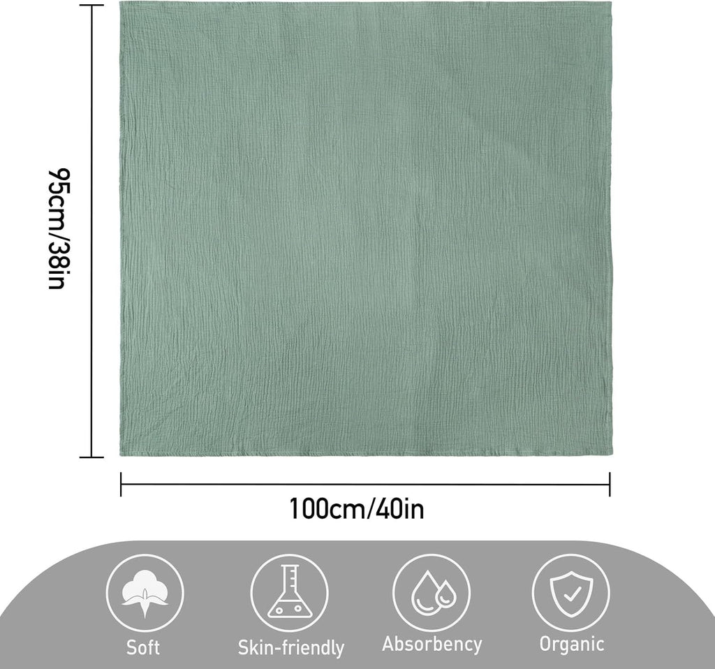 Muslin Swaddle Blankets for Newborns, Large 40''x38'', Pack
