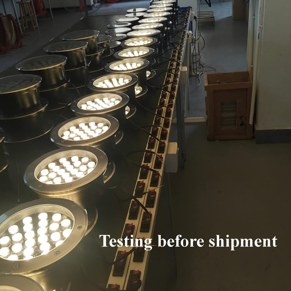 24W Outdoor In-Ground Lights, 120V Hardwired Path Lights, 4-Pack