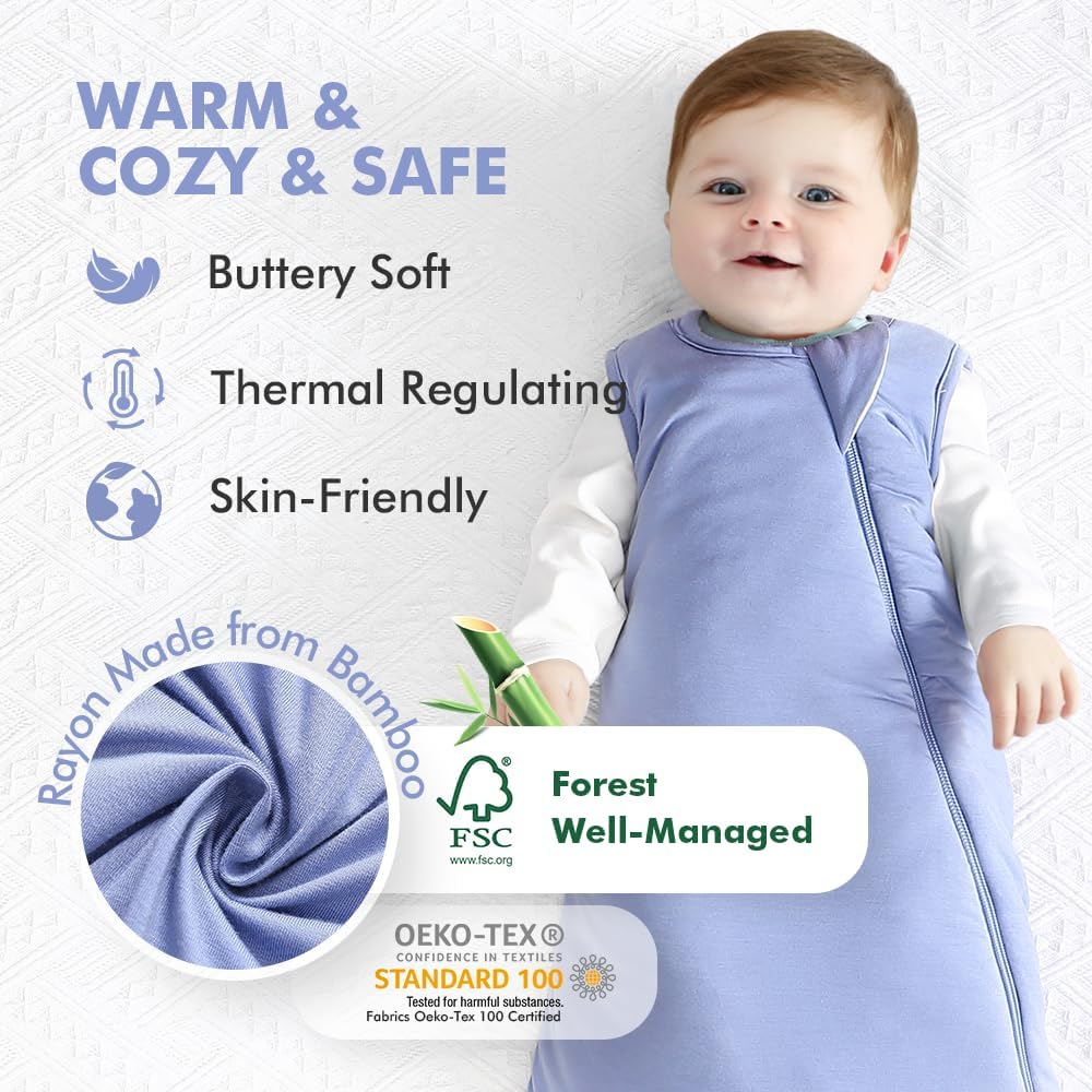 Rayon from Bamboo Baby Sleep Sack 1.0 TOG, Way Premium Zipper