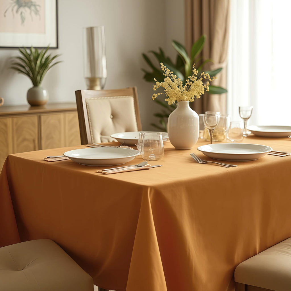 Thanksgiving Tablecloths Rectangular 60x120 Inch, 8 Pack Bronze