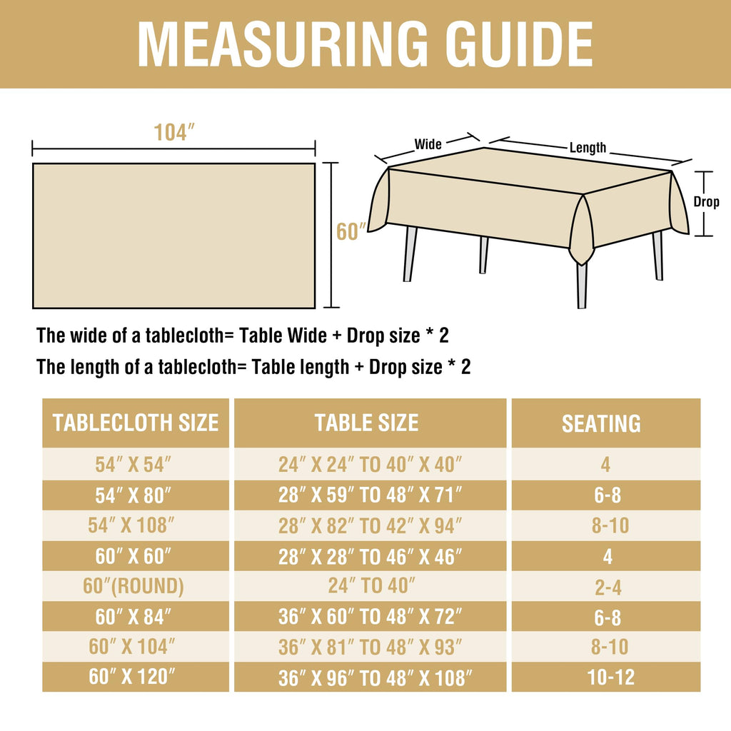 Linen Table Cloths Rectangle 60 x 104 Inch Premium Tablecloth Spill-Proof Waterproof Table Cover for Dining Buffet