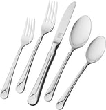 Provence 45-Piece Flatware Set, 18/10 Stainless Steel, Dual Mirror-Satin Finish, Service for 8