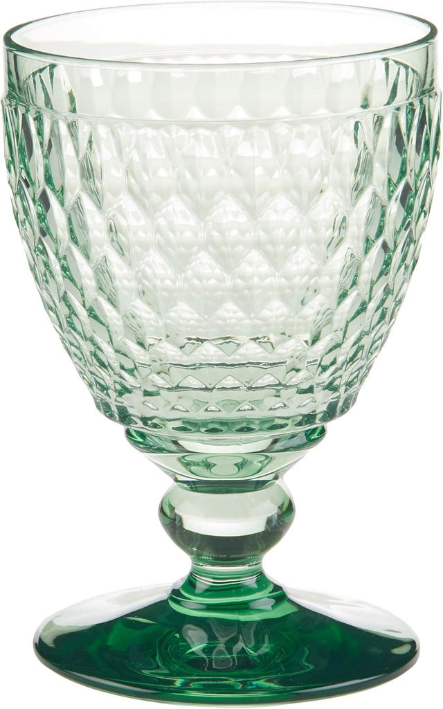 Boston Green Crystal Goblets, Set of 4