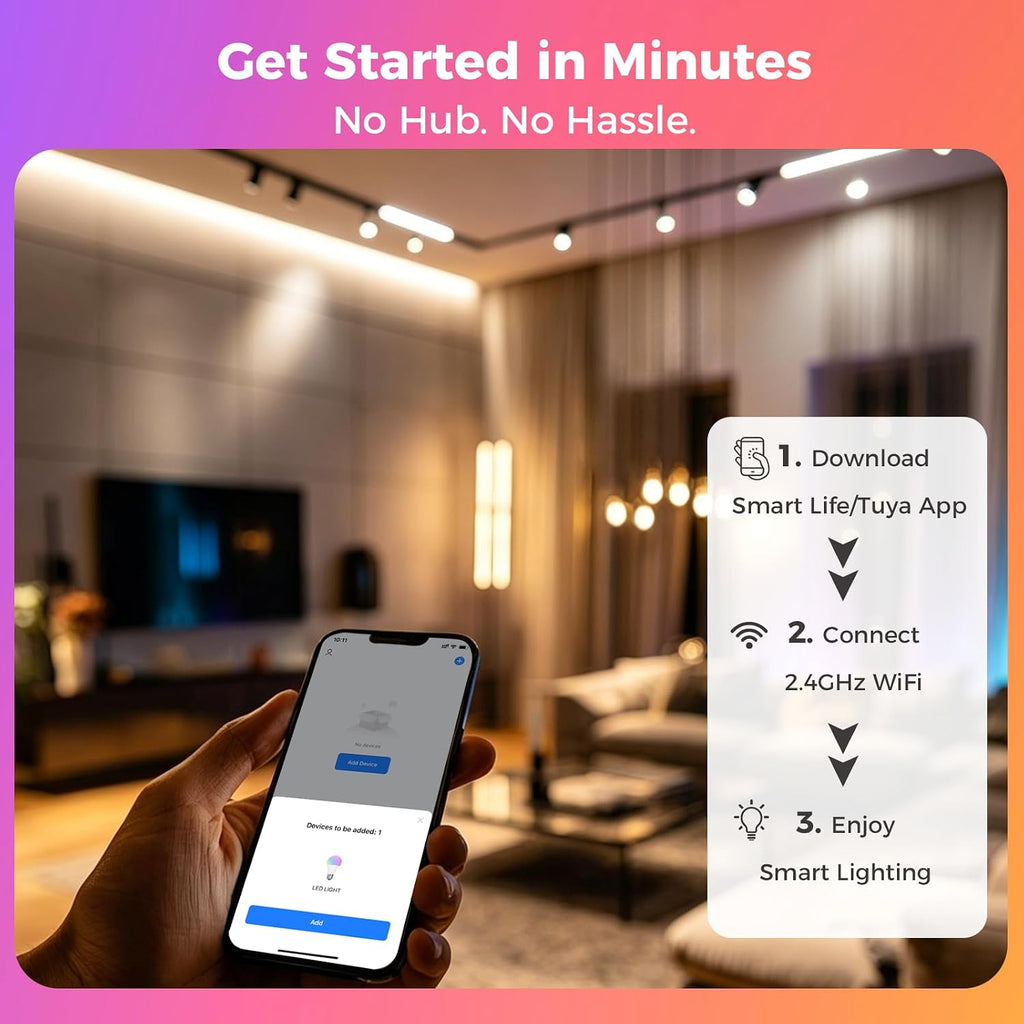 GU10 Smart LED Bulb, Color Changing, 50W Equivalent, 450LM, 4-Pack