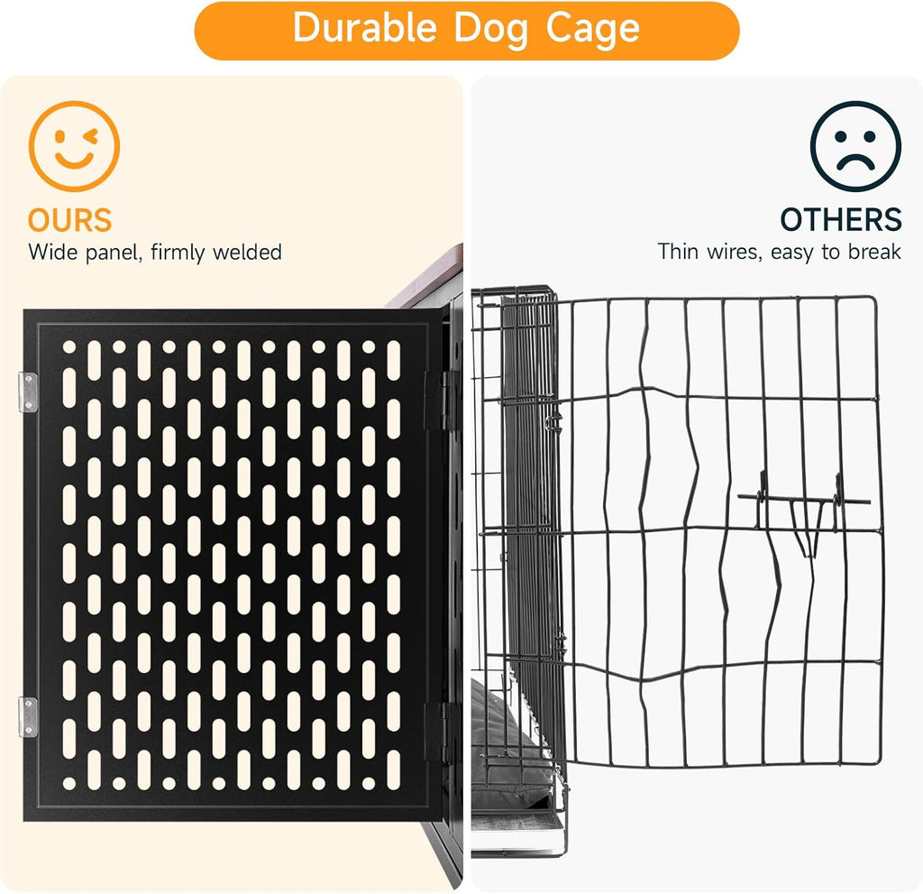 Heavy Duty Dog Crate Furniture for Large Dogs with Flip Top