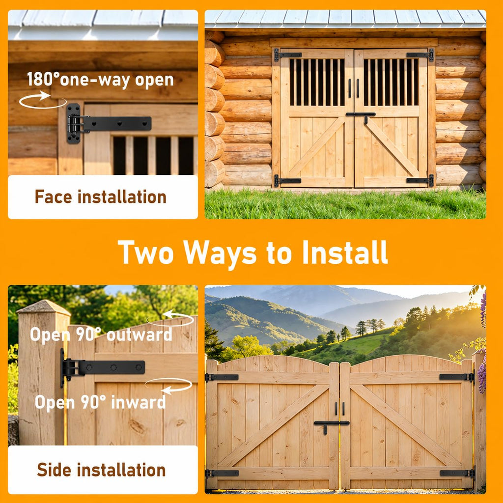 Heavy Duty Gate Hinges, 900 Lbs Capacity and Built-in Sealed Ball Bearings