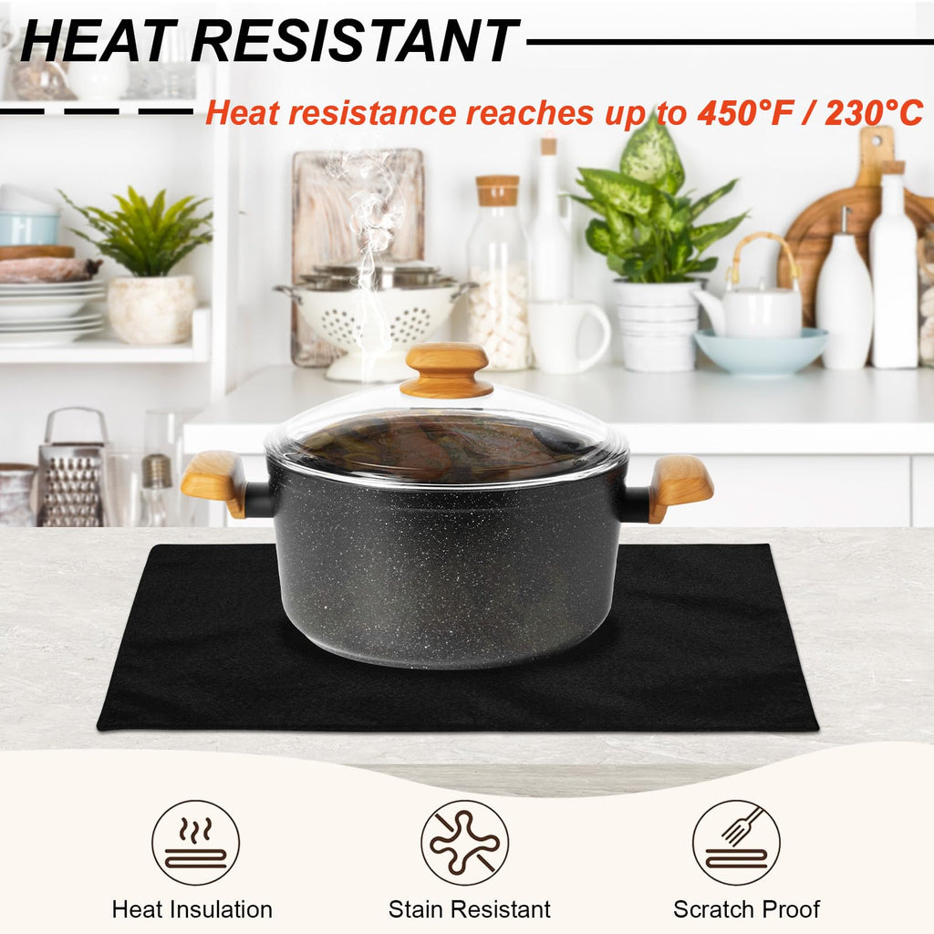 Cloth Placemats Set of 6, Cotton Linen Blend Place Mats, Black