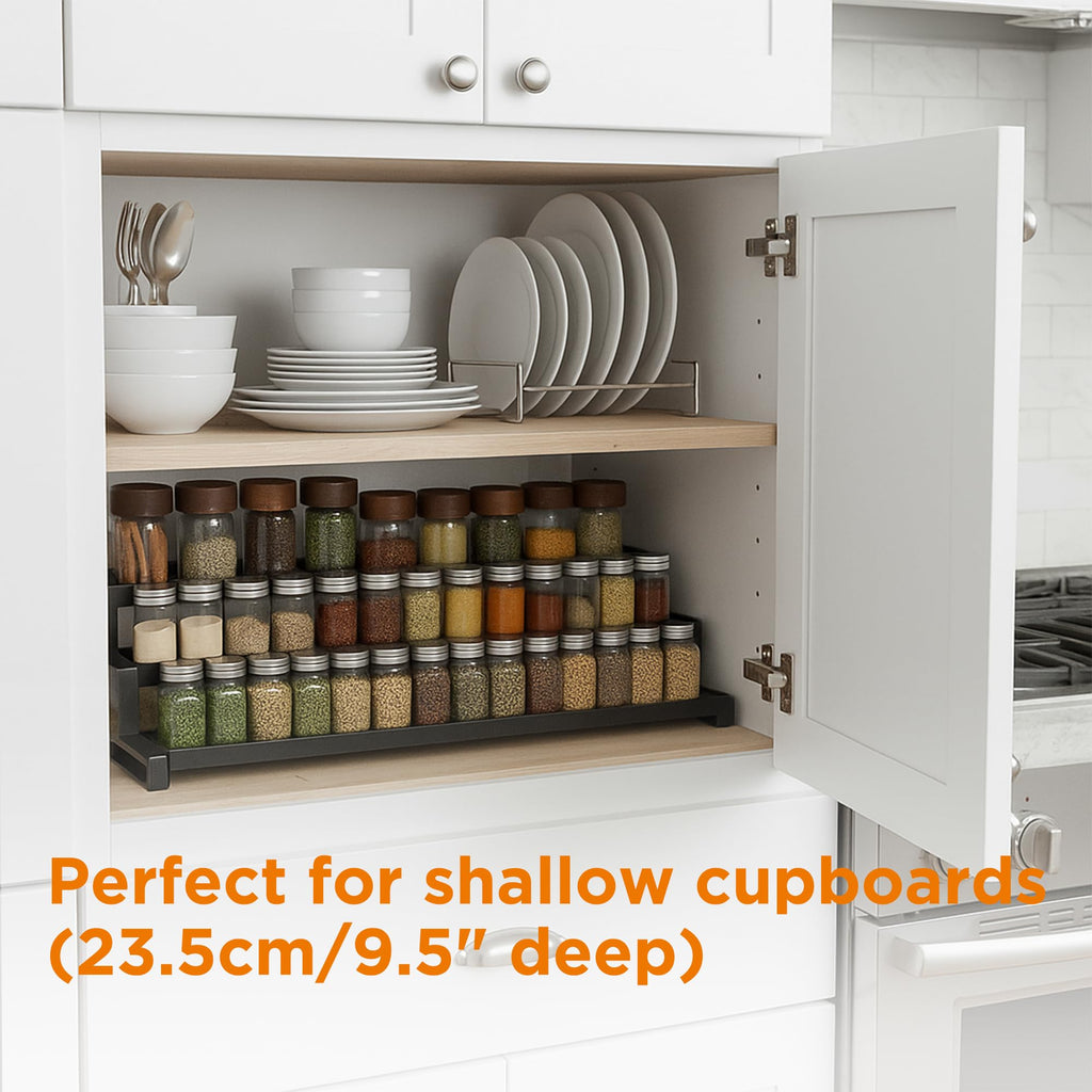 Spice Rack Organizer Cabinet or Pantry, 16"-29" Expandable Spice Organization Shelf, Seasoning Organizer