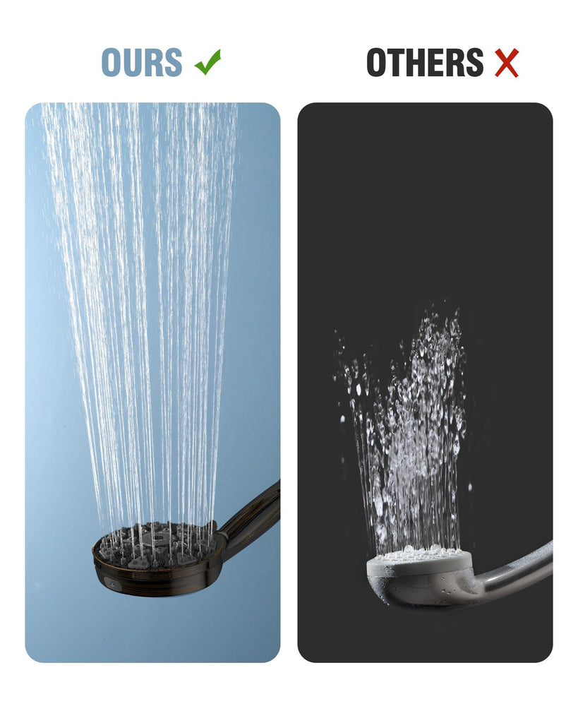 Head With Handheld 7 Settings High Pressure, Built-in Power Wash, 5" High Powerful Hand Held Rain Showerhead with