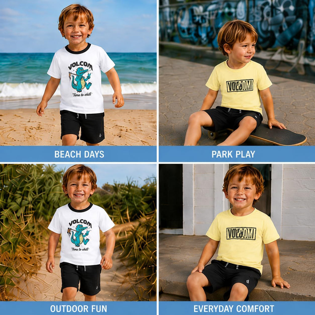 Baby Boys Piece Graphic Tees & Pull-On Shorts Set for Active Play