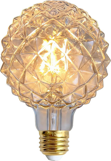Classic Edison LED Bulb G30, 4W (40W Equivalent), 400 Lumens, 2700K Warm White, Durian Shape, E26 Base, 110-130V