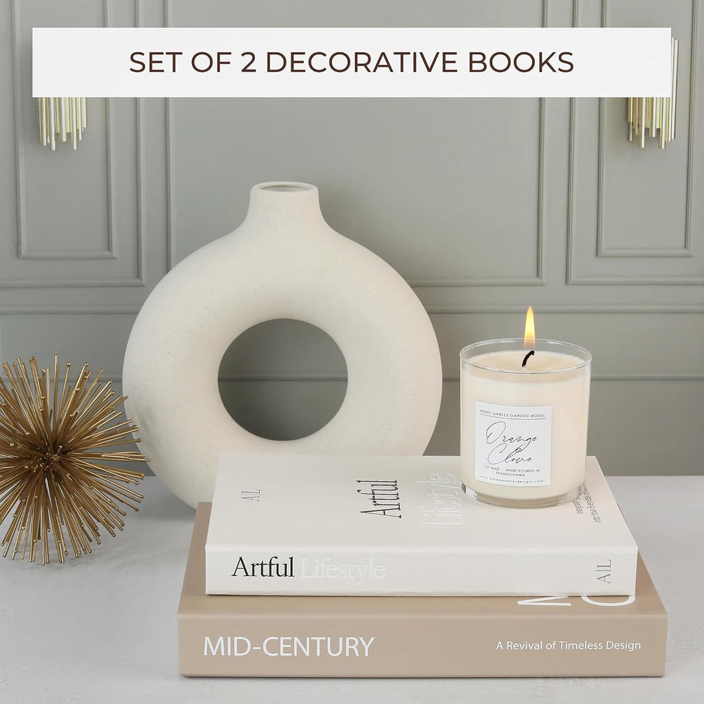Aesthetic Decorative Books Set of 2 - Stylish Boxes for Coffee Table Decor | Stylish Modern Home Decoration for Your