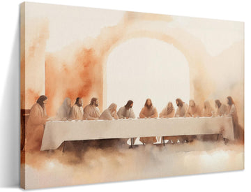 Jesus Last Supper Canvas Wall Art, Leonardo da Vinci Pictures Canvas Print Posters Wall Decor, Christian Wall Art