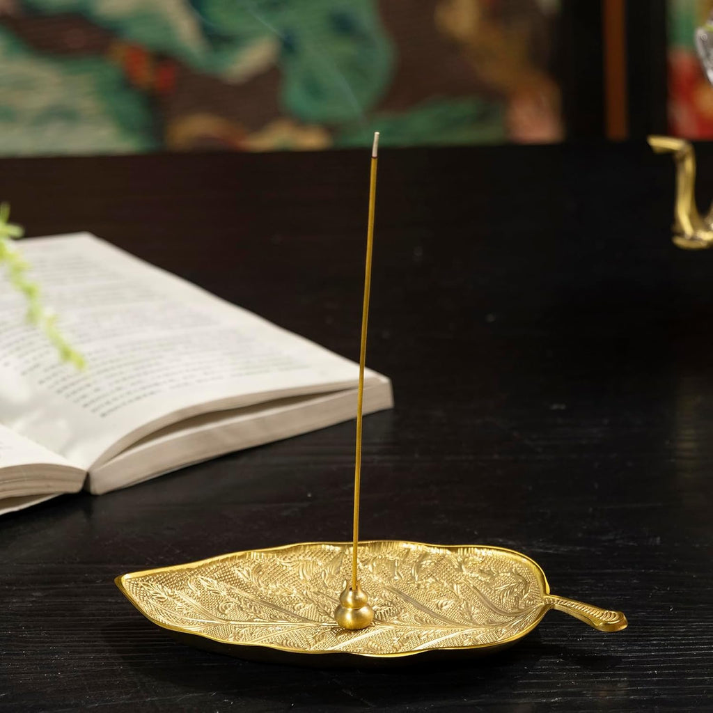 Brass Leaf Jewelry Dish Tray,Gold Decorative Ring and Trinket Holder-Decorative Trinket Dish for Rings Earrings