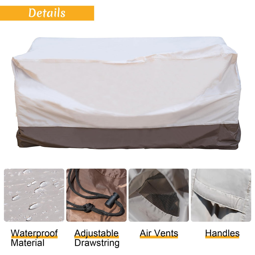 Patio Furniture Covers, Outdoor Waterproof Cover for 3-Seater Sofa and Ottomans, Sectional Couch Chair Table General