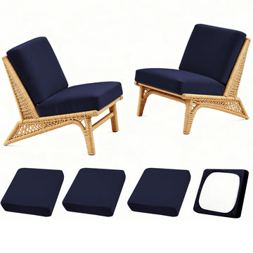 4PCS Patio Cushion Covers, Patio Furniture Couch Seat Slipcovers, Washable Furniture Protector, Replacement for Sofa