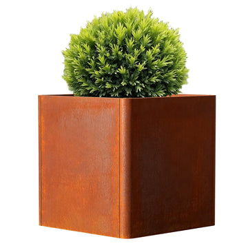 Corten Steel Planter Box 24 Inch, Pre-Rusted