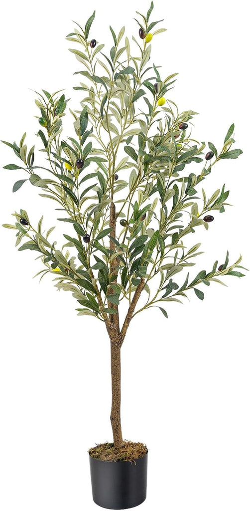 Artificial Fake Olive Tree 4FT Tall 1Pack Faux Silk Olive Tree Living Room Office Decor Faux Artificial Plants Indoor