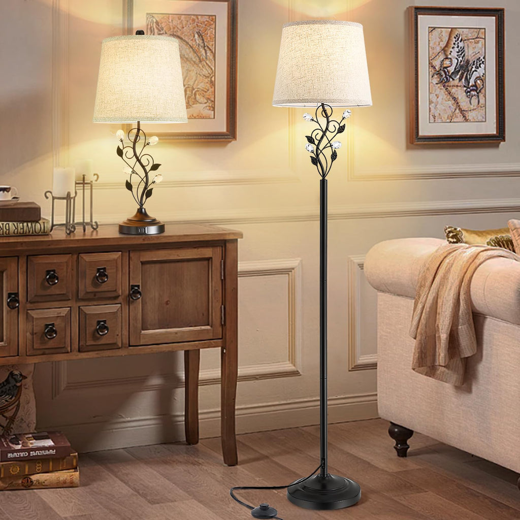65'' Floor Lamp, Farmhouse Standing Lamp, Black