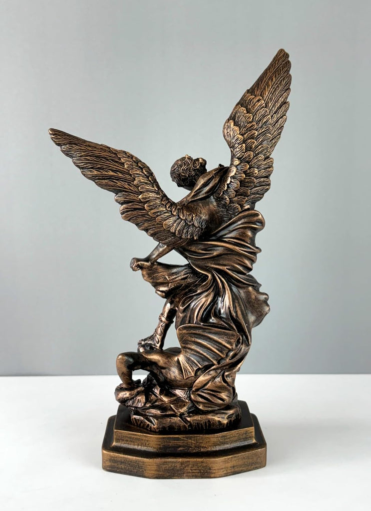 St. Michael Defeating Lucifer Statue, 12.6"/32cm, Archangel Michael, Statue Decor, Sculpture Art (Bronze)