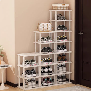 Vertical Shoe Rack, Tall Narrow Shoe Shelf Organizer Entryway Shoe Storage