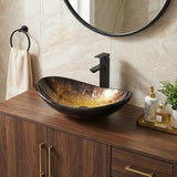 28 inch Natural Color Bathroom Vanity, Rustic Fixture Standing Pedestal Cabinet with Gold Boat Vessel Sink