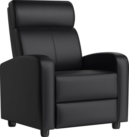 Recliner Chair PU Leather Recliner Sofa Home Theater Seating with Lumbar Support Overstuffed High-Density Foam &