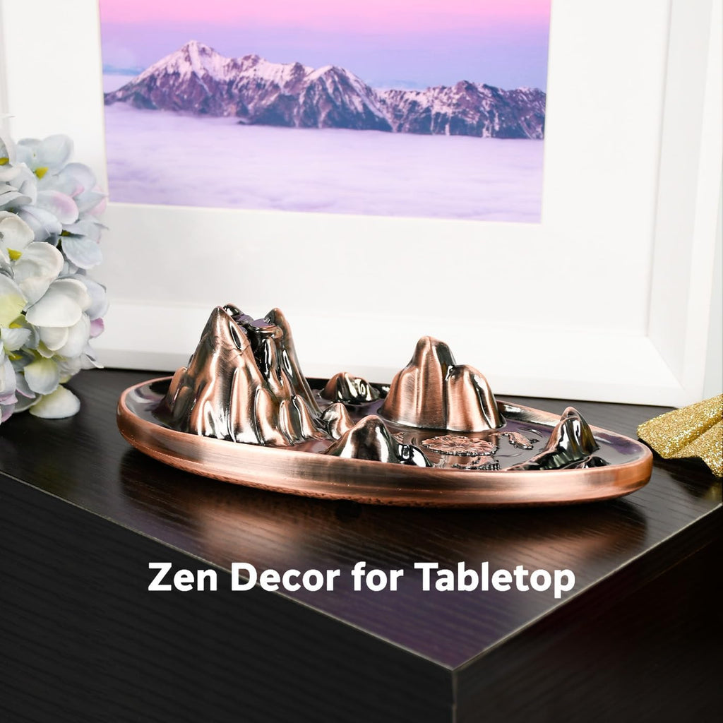 Incense Burner - Incense Waterfall Fountain Backflow Incense Holder with Sticks Holder & Cones, Tweezers, Box