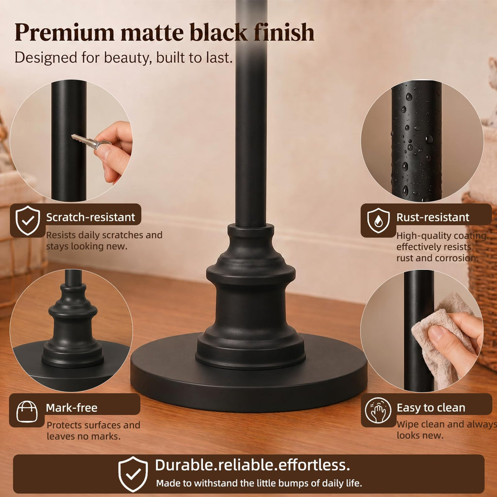 58'' Dimmable Matte Black Floor Lamps (E26 Bulbs Included)