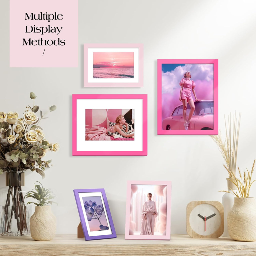Collage Picture Frames Wall Decor 10 Pack Multi Sizes | Gallery Wall Color Picture Frame Set for Wall or Tabletop