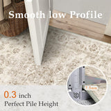 3x5 Washable Neutral Area Rug Beige Vintage Entryway Office Carpet Non-Slip Soft Low Pile Farmhouse 
