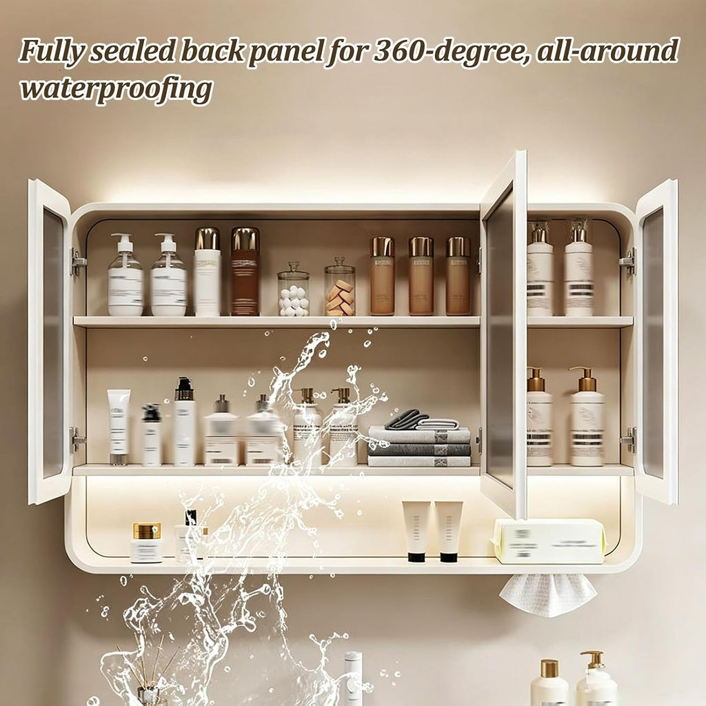 Smart LED Bathroom Medicine Cabinet with Mirror,Carbon Steel Mirror Cabinet | Bathroom Medicine Mirror Cabinet with