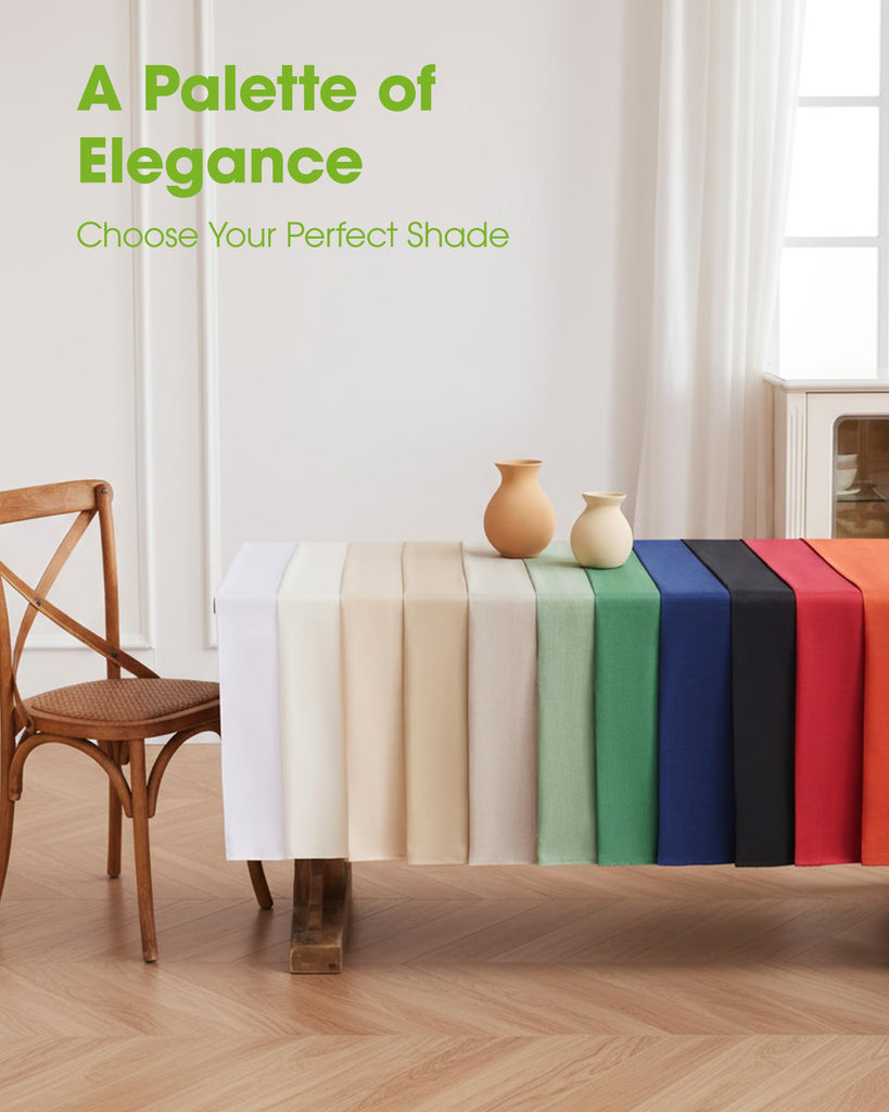 Rectangle Linen Tablecloth Waterproof & Stain Resistant, Wrinkle-Free Table Cloth Adds Elegance and Protection, Ideal