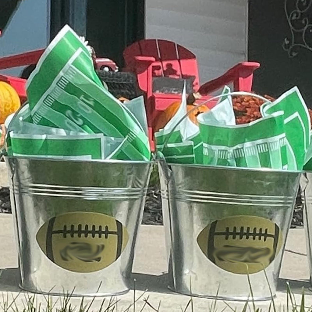 8 Packs 7 Inch Galvanized Metal Bucket with Handle, Round Flower Pot Plant Rustic Basket, Galvanized Planter Pail for