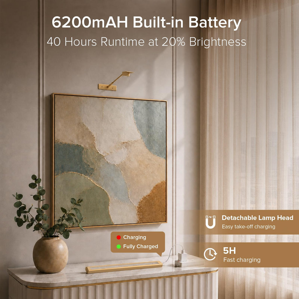 Picture Lights for Wall, Rechargeable Art Gallery Light