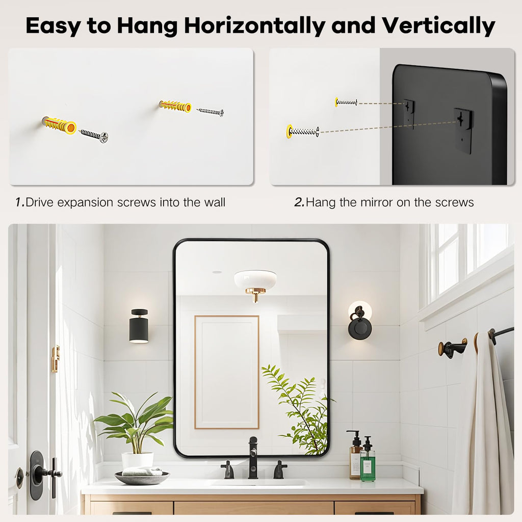 Bathroom Vanity Mirror Over Sink 30x36, Large Wall Mounted Mirror