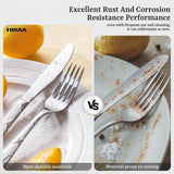 60 Pieces Stainless Steel Silverware Set, Modern Flatware Set for Kitchen, Mirror Polished Cutlery Set with Forks