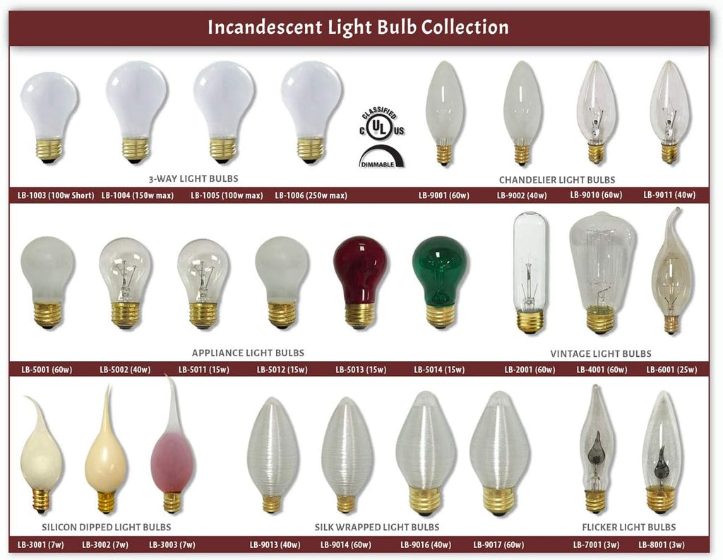 Designs Vintage Style Golden Smoke Flame Incandescent Light Bulbs, E12 Candelabra Brass Base, 130V, 25 Watts, Set of 6