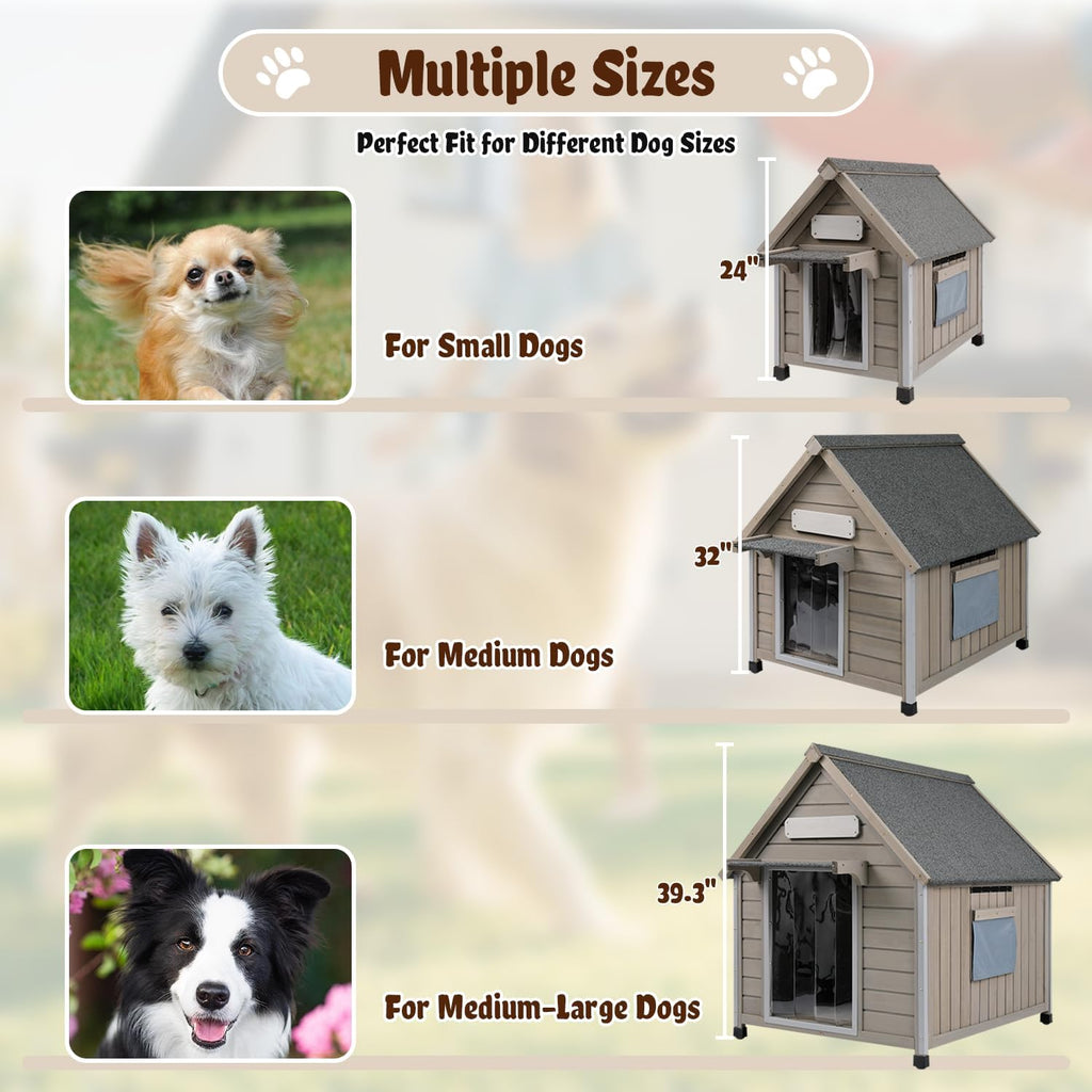 Outdoor Dog House Weatherproof for Medium & Large Dogs