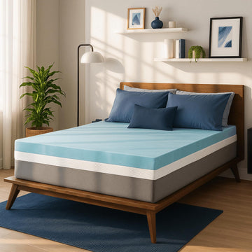 Gel Swirl Memory Foam Mattress Topper - 2 Inch, Pressure Relieving, Cooling Comfort - Made in the USA & CertiPUR-US