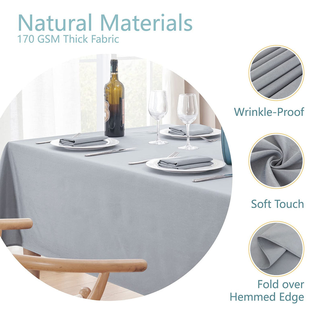 Textured Rectangle Tablecloth 60x120 inch Table Cloth Water Resistant Wrinkle Free Spill-Proof, Decorative Fabric