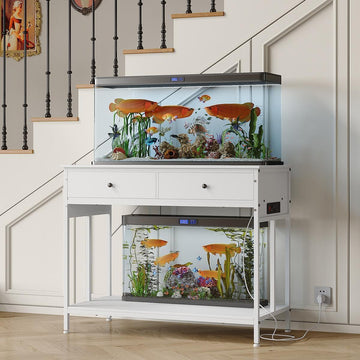 40 Gallon Fish Tank Stand with Outlet, Double Aquarium Tank Stand