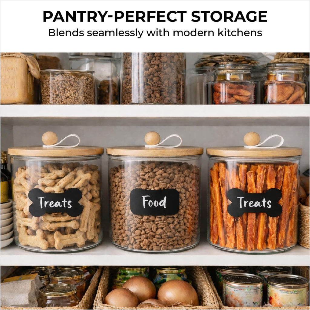Dog Treat Container Airtight & Dog Treat Jar With Lid: Pet Food Storage