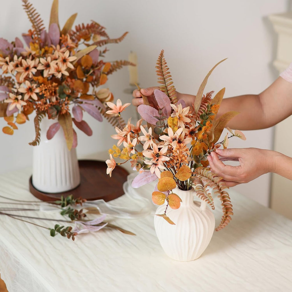 Kinds Artificial Greenery Stems Box Set for Fall Decor(Orange) - Set of 75