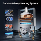 Natural Gas Tankless Water Heater Indoor - Max 7.5 GPM 170, 000 BTU