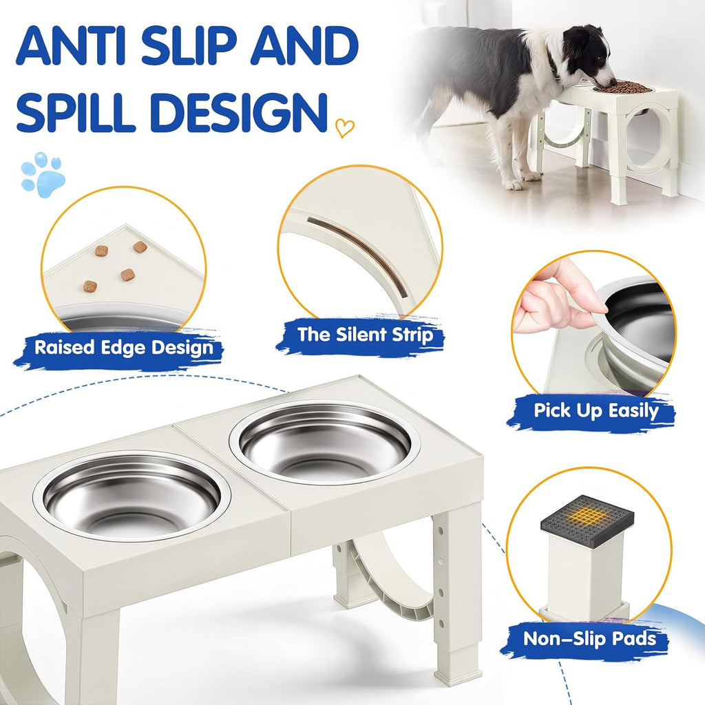 Elevated Dog Bowls Large Breed Raised Dogs Bowl Stand Large/Medium Sized Dog Stainless Steel Food Water Bowl Stands 5
