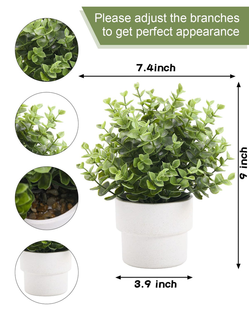 Small Fake Eucalyptus Potted Plants, Plastic Pot