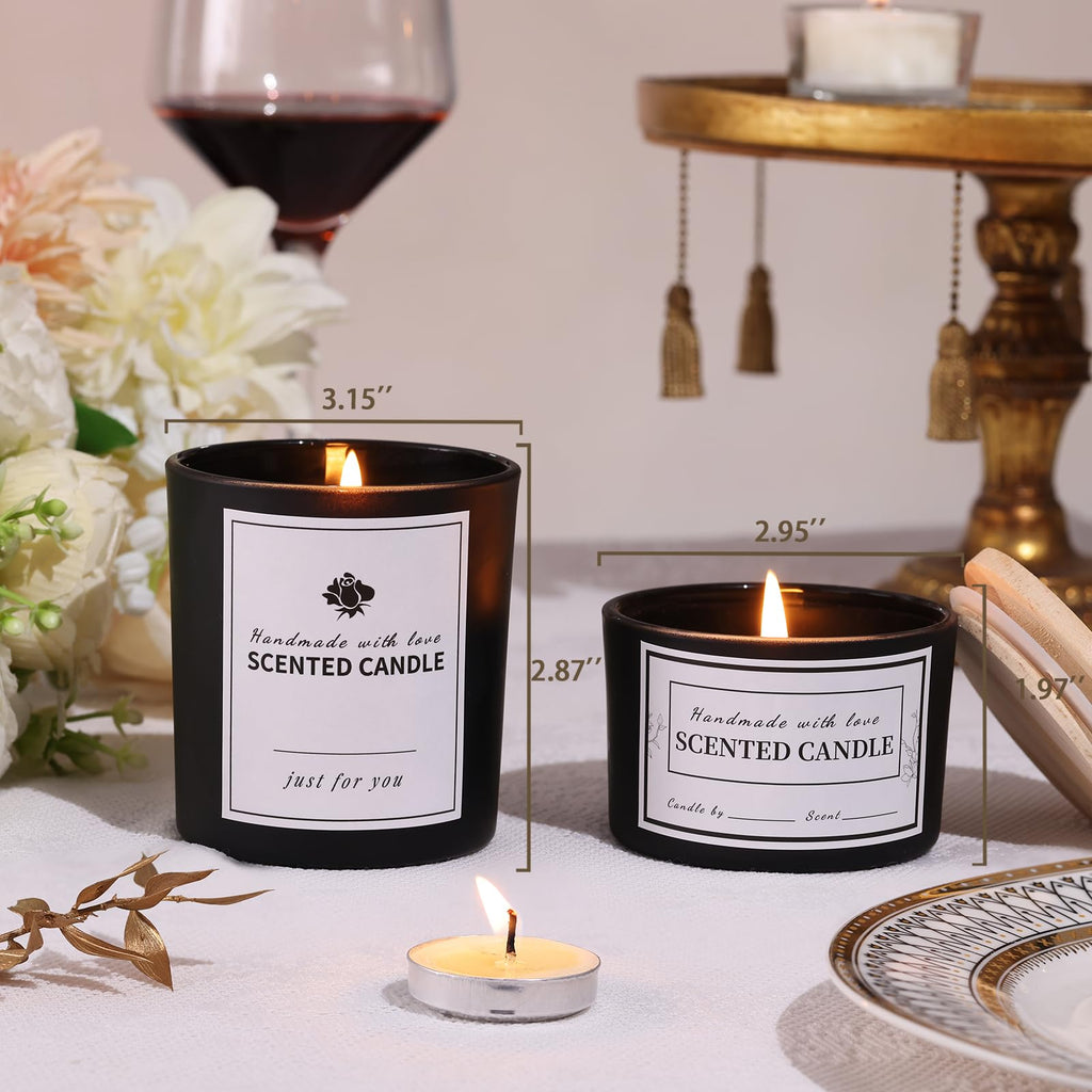 Matte Black Candle Jars with Lids, 16 Pcs Containers for Making Candles