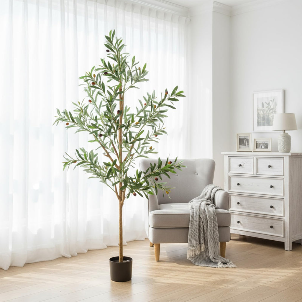 6FT Artificial Olive Tree Indoor Tall Faux